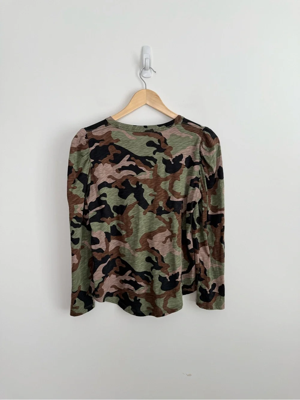 Veronica Beard Porter Camo Long Sleeve Tee